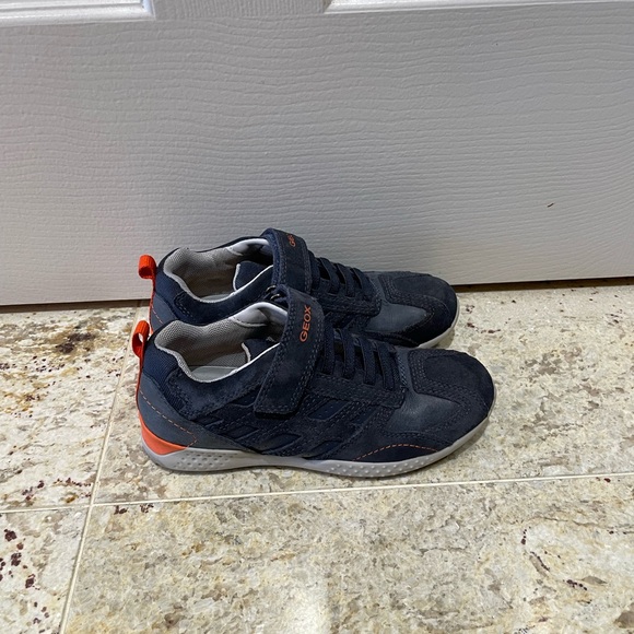 Geox boys running shoes, respira - blue and orange US size 1 sneakers - Picture 3 of 8